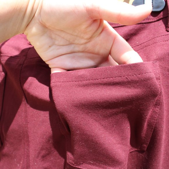Mossimo Leather-look Stretch Extensible Pants - Maroon - Size 10 - Picture 9 of 12